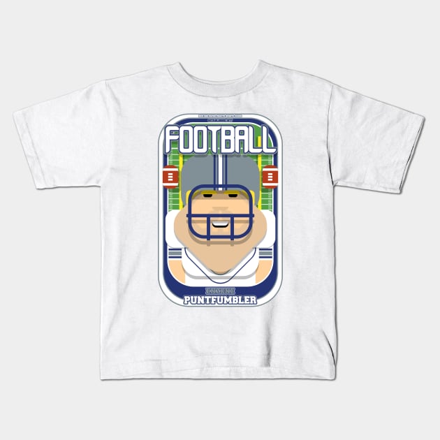 American Football White Silver Blue - Enzone Puntfumbler - Sven version Kids T-Shirt by Boxedspapercrafts